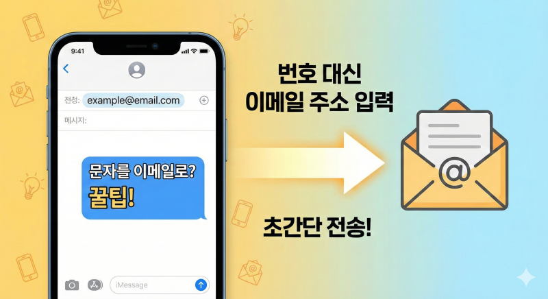 문자메세지로 이메일 보내는 법
